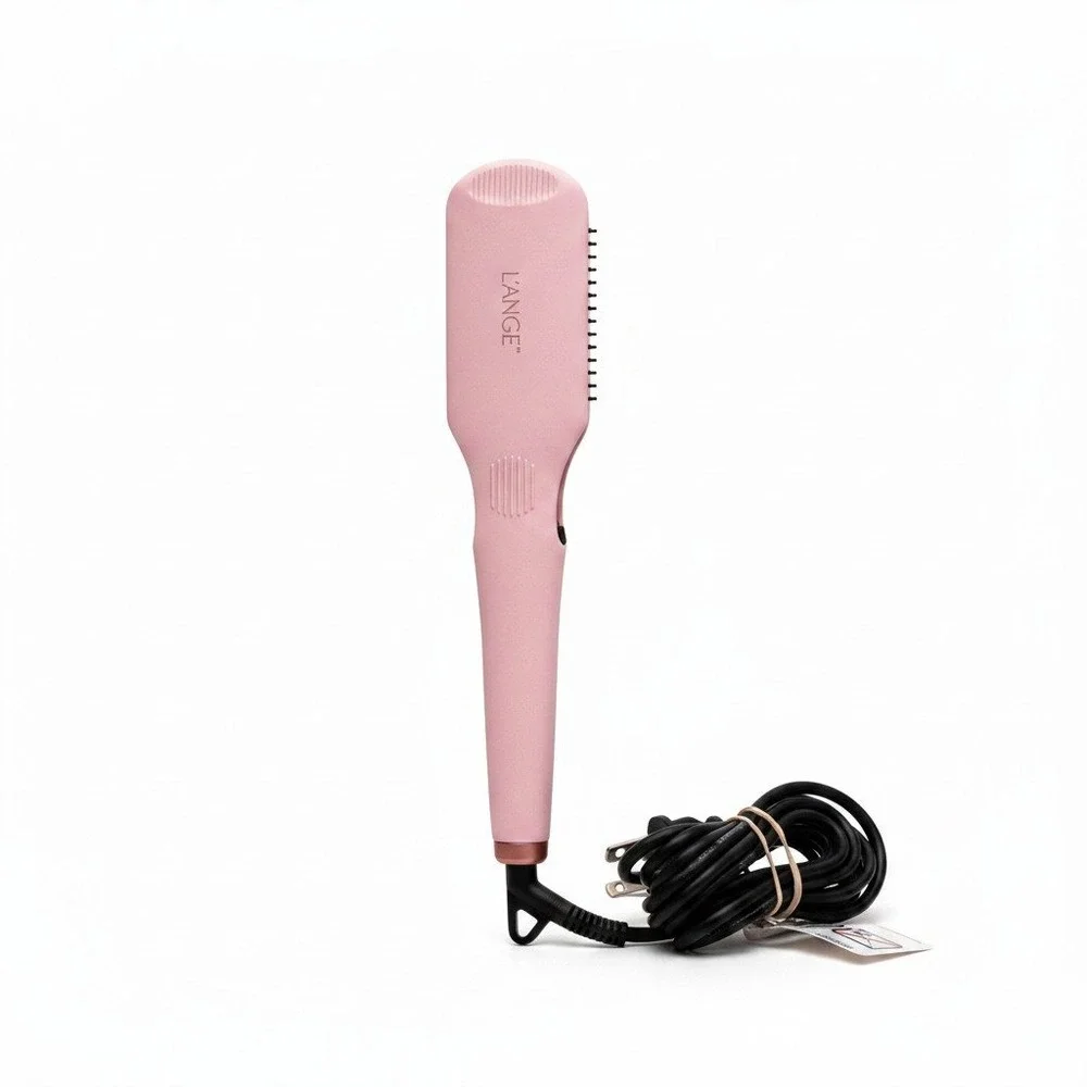 L'ange Le Vite Hair Straightening Brush Blush Pink Ceramic Digital Heat Control